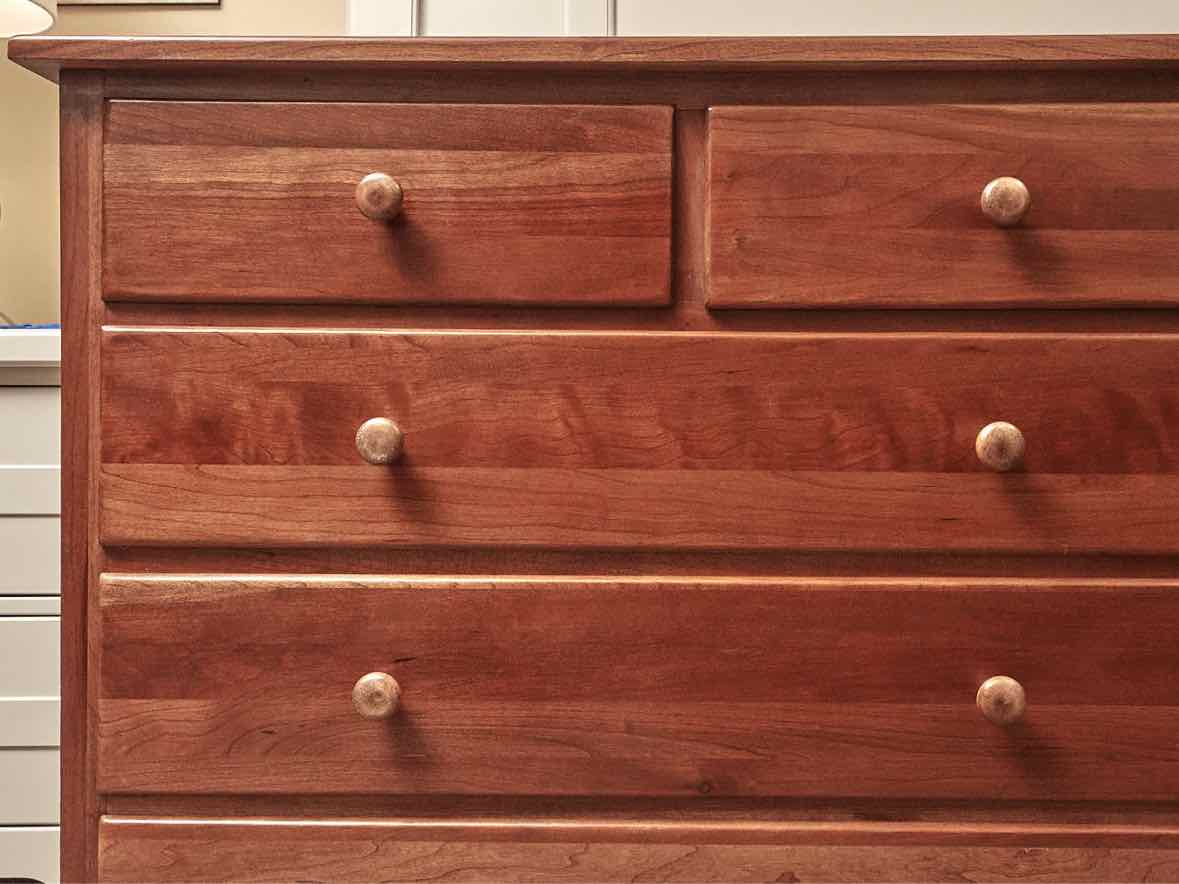Cherry 10 Drawer Double Dresser