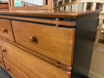 Maple 7-Drawer Dresser with Mirror
