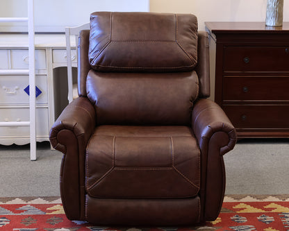 Power Lift Recliner in Topstitched Brown Faux Leather