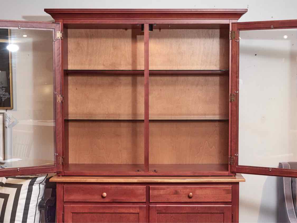 Shermag China Cabinet in Wheat & Brick Finish