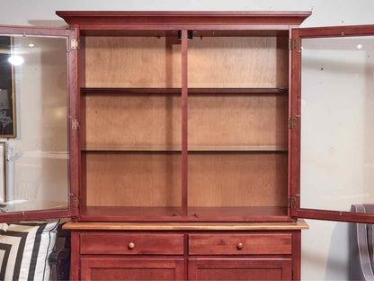 Shermag China Cabinet in Wheat & Brick Finish