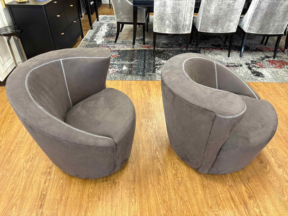 Pair of Asymmetrical Spiral Swivel Chairs
