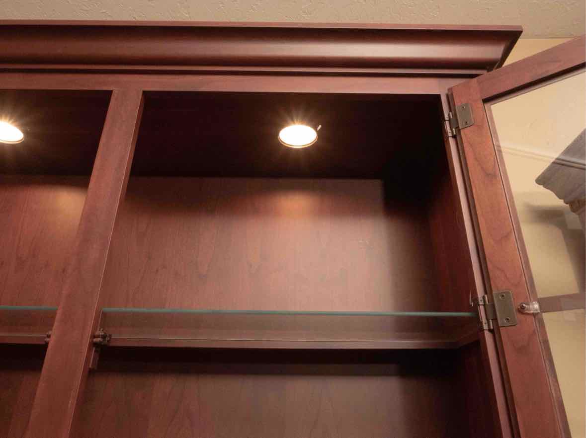 Le Mieur Cherry  2 Glass Pane Door Hutch in Russet Finish