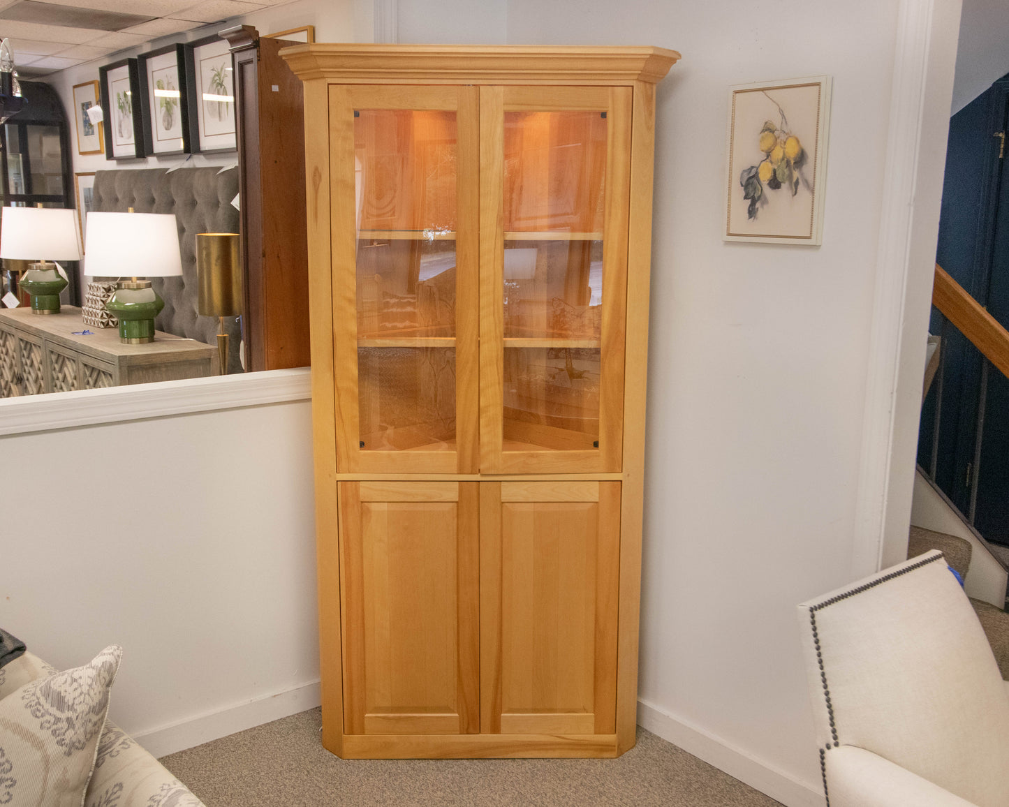 Pompanoosuc Mills Solid Birch Corner Cabinet