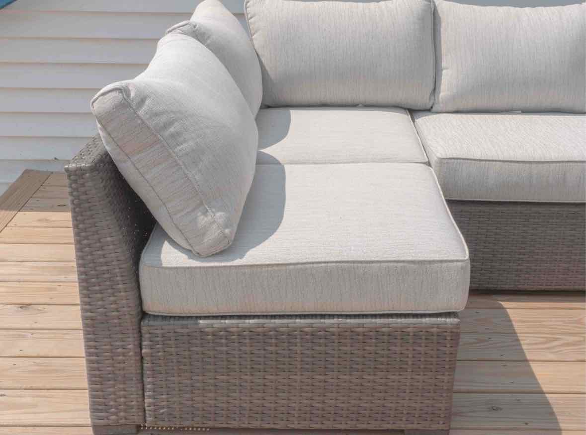 Ashley Furniture Resin Wicker 4 Cushion & Ottoman  Outdoor Sectional
