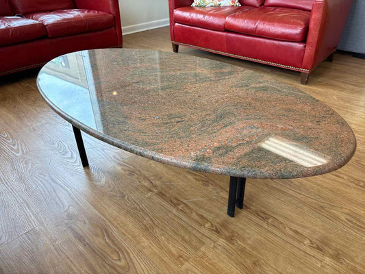 Oval Granite Top Cocktail Table