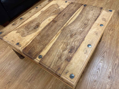 Rustic Square Wooden Cocktail Table
