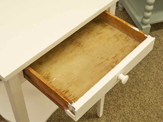 White Painted Side Table W/ One Drawer