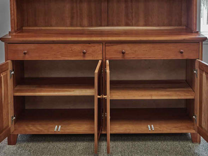 Lyndon Furniture Classic Country Buffet with Glass Door Hutch in Solid Cherry