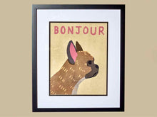 'Bonjour' Art Print Double Matt Black Frame