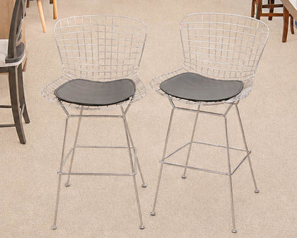Pair of Chrome Wire Design Bar Stools