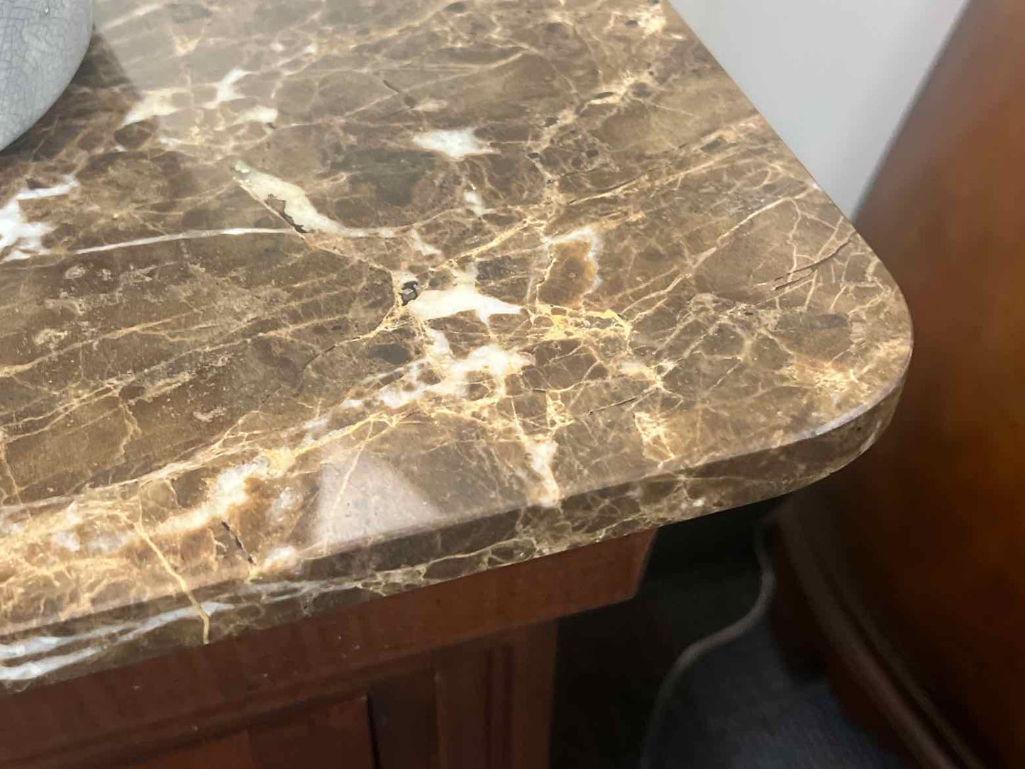 Pair of Marble Topped Thomasville Side Tables