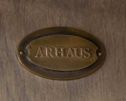 Arhaus 'Bodhi' Two Glass Door Display Cabinet in Grey Wash