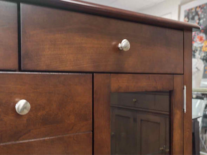 Bermex Display China Cabinet in Birch Wood Coffee Finish