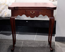 Mahogany Flip Top Cookie Cutter Corners Accent Game Table