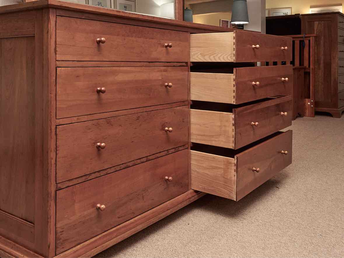 Durham Furniture Cherry Shaker Style  8 Drawer Dresser with Mirror