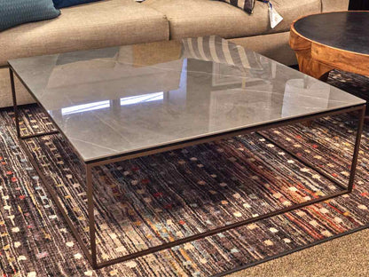 Crate & Barrel Square Faux Stone Cocktail Table