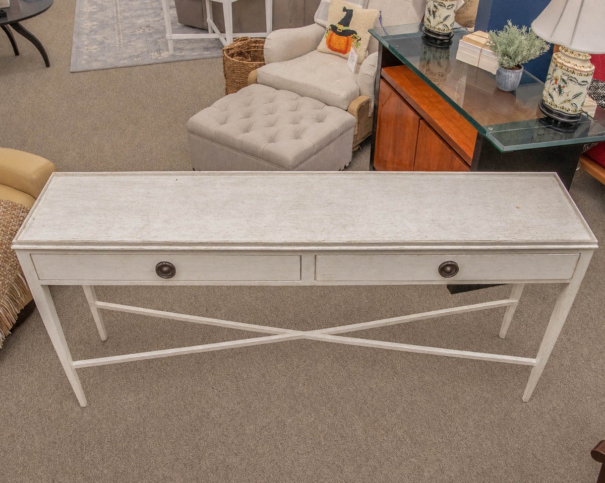 The Kellog Collection 2 Drawer Shell White Console