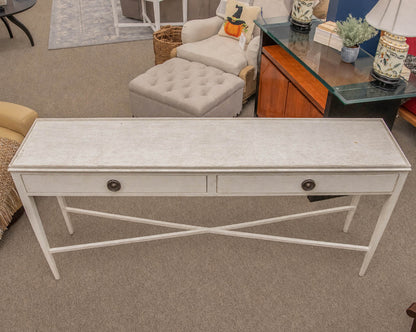 The Kellog Collection 2 Drawer Shell White Console