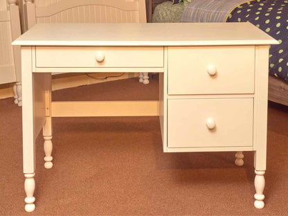 Pottery Barn Catalina White 3 Drawer Beadboard Side Accents  Desk