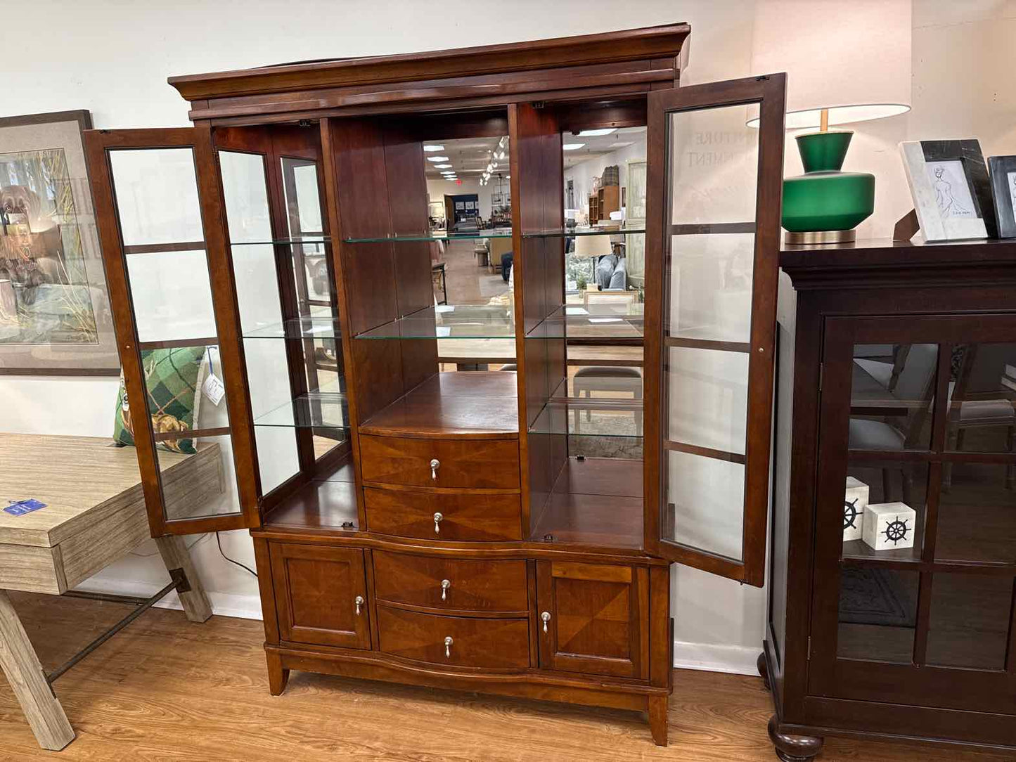 Lighted Cherry China Cabinet