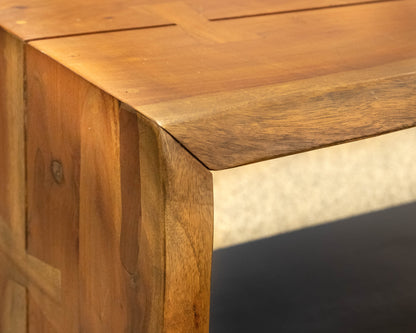 Crate & Barrel Yukon Entryway Bench in Warm Live-Edge Acacia