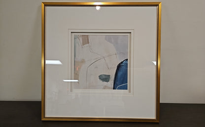 'Emerging B' Abstract in Antique Gold Frame