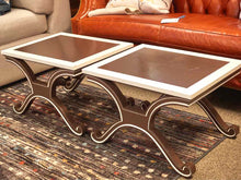 Pair of  Brown & White Painted Side Tables