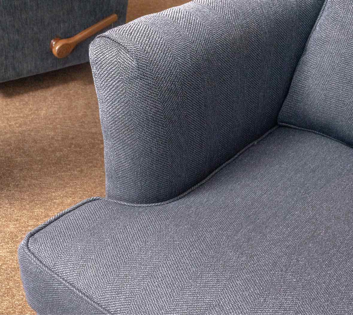 Pair Of King Hickory Navy Chevron Pattern Upholstered Transitional  Chairs