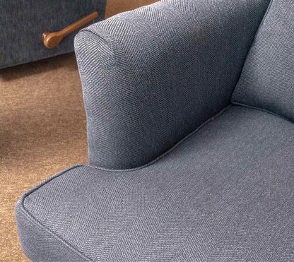 Pair Of King Hickory Navy Chevron Pattern Upholstered Transitional  Chairs