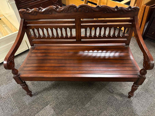 Furniture Classics Ltd. Carved Mahogany Bench