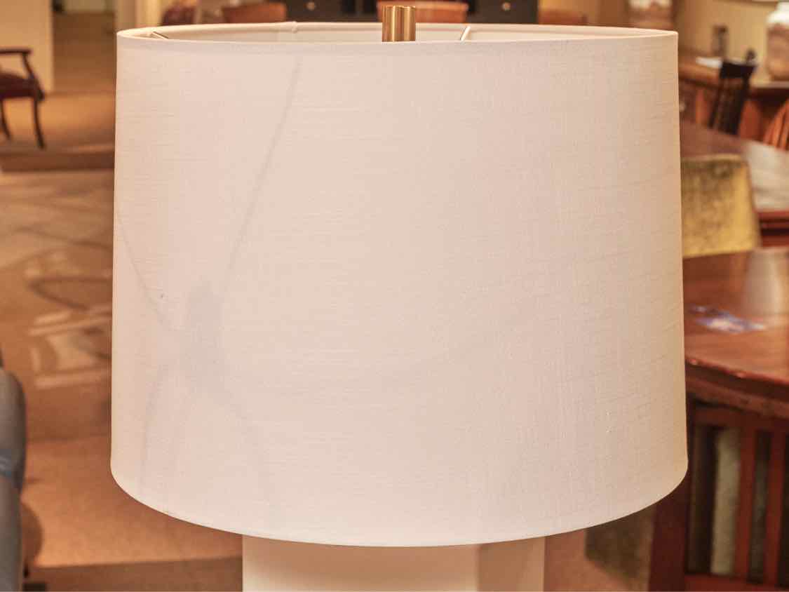 Caspian Ceramic Table Lamp With Brass Accents & Shade