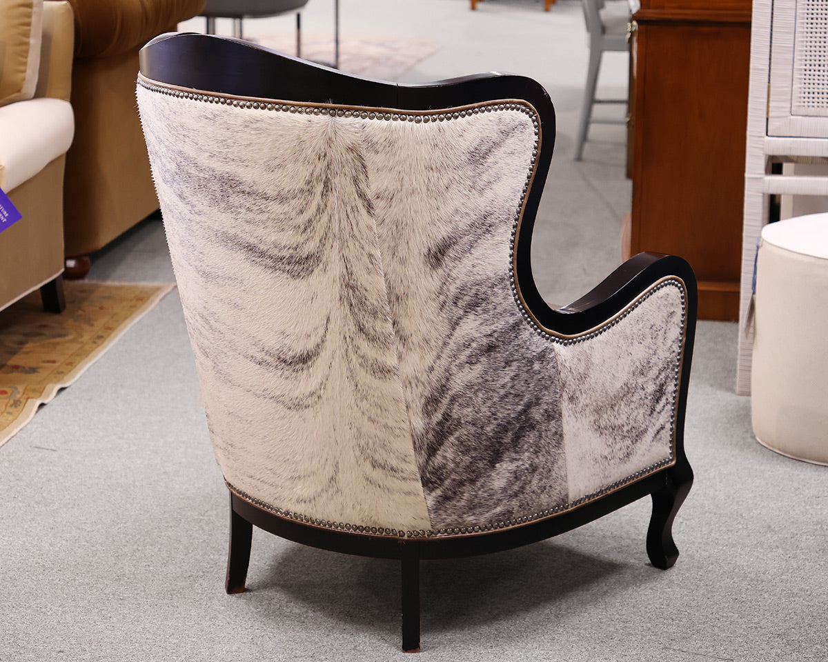 Cowhide and Leather Empire Chair