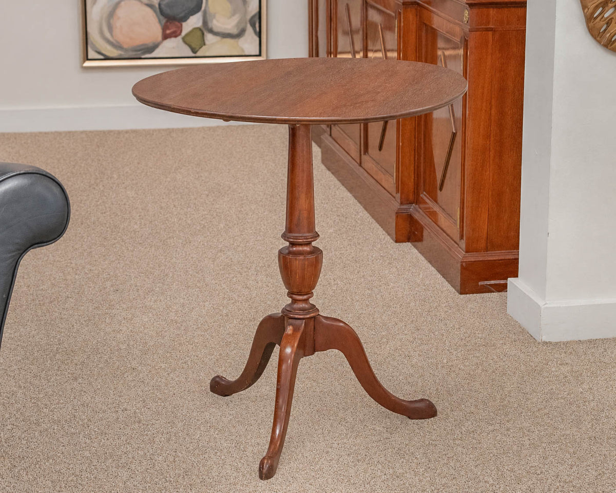 Round Cherry Tilt Top Side Table