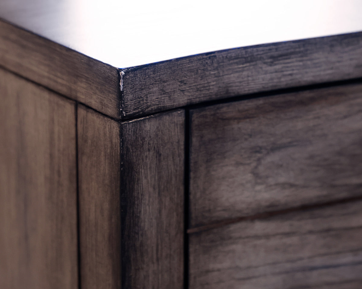 Two-Door Brushed Nickel Console