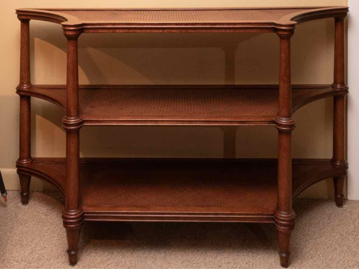 Ethan Allen 'Legacy Collection' 3 Tier Rattan  Entryway  Console