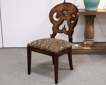 Set of 6 Arhaus Jordan Dining Side Chairs in Dark Finish with Damask Seats