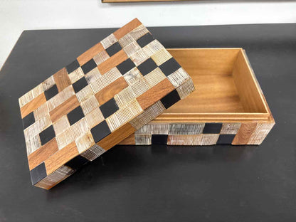 Medium Decorative Box with Wood & Bone Tile