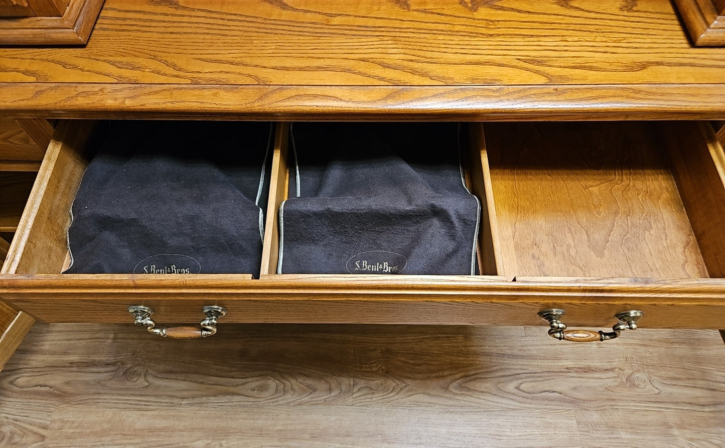 S.Bent & Bros. Ash Server w/ Lighted Hutch