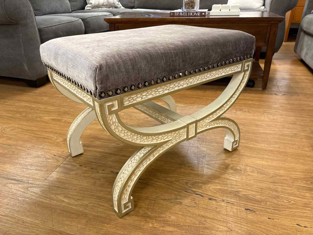 Pair of Compositions X-Frame Ottomans