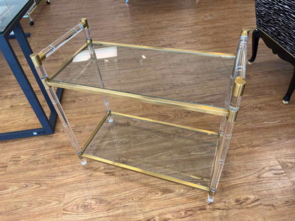 Acrylic and Brass Bar Cart