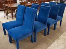 Set of 8 Selig  Blue Velour Dining Chairs
