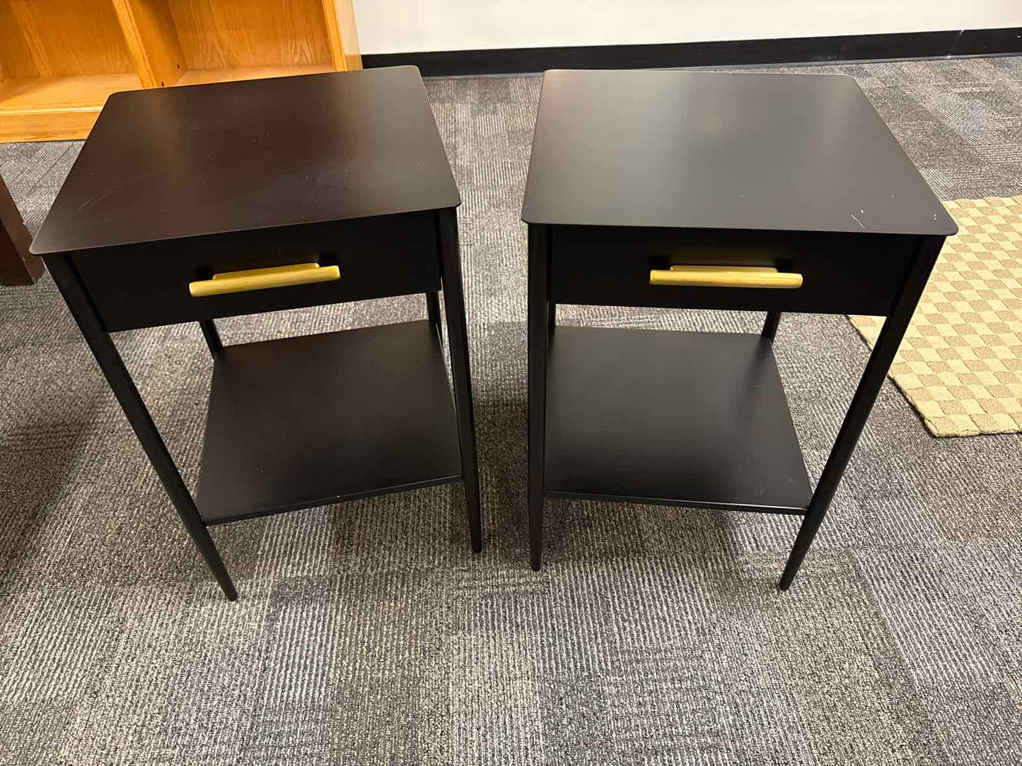 Pair Of West Elm 'Metalwork' Mini Nightstands
