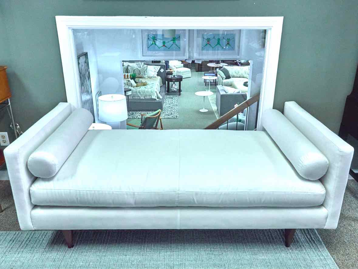 Room & Board 'Jasper' White Bench Cushion Daybed with 2 Bolster Pillows