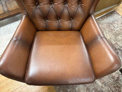Pottery Barn 'Wells' Swivel Chair + Ottoman