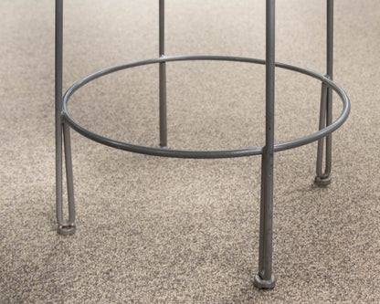 Pair of Silver Finish Metal Counter Stools
