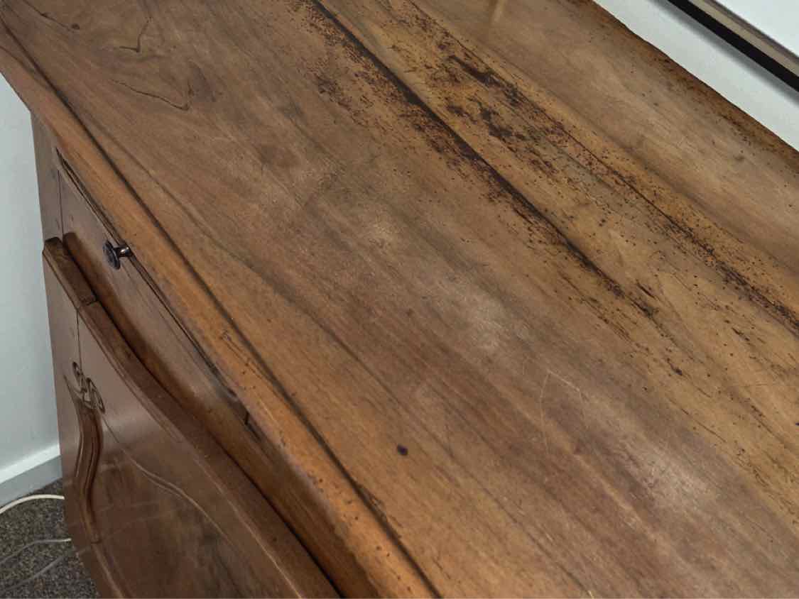 Antique Elm 2 Door Sideboard with 2 Small Drawers from France