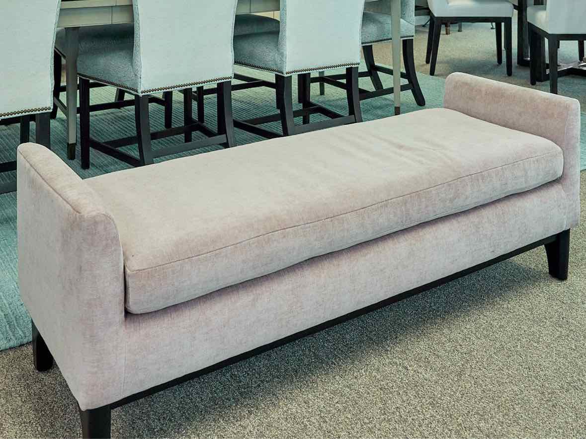 West Elm Dusty Rose Upholstered  Bench