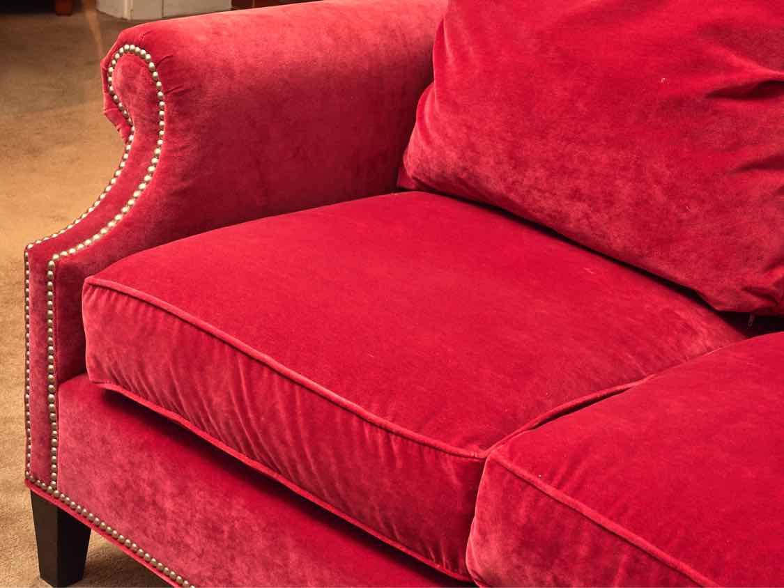 Jordan's Performance Velvet 'Raspberry' 3 Down Filled Cushion Sofa