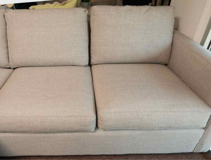 Crate & Barrel  'Silver Pewter' Wool Blend Upholstry Reversible Chaise Sectional